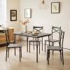 Giantex 5-Piece Dining Table Set, Modern Rectangular Dining Table & 4 Dining Chairs Set with Metal Frame, Kitchen Table and Chairs Set for Small Space, Dinette, Breakfast Nook (Black Oak)