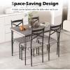 Giantex 5-Piece Dining Table Set, Modern Rectangular Dining Table & 4 Dining Chairs Set with Metal Frame, Kitchen Table and Chairs Set for Small Space, Dinette, Breakfast Nook (Black Oak)
