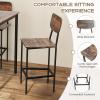 Giantex 5-Piece Dining Table Set W/Counter Height Table & 4 Bar Stools, Industrial Kitchen Dining Table Set W/Footrest & Backrest, Space-Saving Dinette Set for Pub, Dining Room, Restaurant (Teak)(Mix Brown)