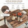 Giantex 5-Piece Dining Table Set W/Counter Height Table & 4 Bar Stools, Industrial Kitchen Dining Table Set W/Footrest & Backrest, Space-Saving Dinette Set for Pub, Dining Room, Restaurant (Teak)(Mix Brown)