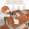 Giantex 5-Piece Dining Table Set W/Counter Height Table & 4 Bar Stools, Industrial Kitchen Dining Table Set W/Footrest & Backrest, Space-Saving Dinette Set for Pub, Dining Room, Restaurant (Teak)(Walnut)