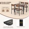 Giantex 5-Piece Dining Table Set for 4, Kitchen Table & 4 Dining Chairs with Reinforced Metal Frame, Space-Saving Mid-Century Kitchen Furniture Set for Dinette, Dining Room, Breakfast Nook