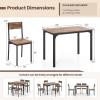 Giantex 5-Piece Dining Table Set for 4, Kitchen Table & 4 Dining Chairs with Reinforced Metal Frame, Space-Saving Mid-Century Kitchen Furniture Set for Dinette, Dining Room, Breakfast Nook