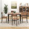Giantex 5-Piece Dining Table Set for 4, Kitchen Table & 4 Dining Chairs with Reinforced Metal Frame, Space-Saving Mid-Century Kitchen Furniture Set for Dinette, Dining Room, Breakfast Nook