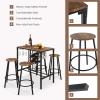 Giantex 5-Piece Dining Table Set for 4, Multifunctional 39.5″ x 23.5″ Bar Table with Glass Holders, Wine Rack, 4 Barstools, Kitchen Table and Chairs Set for Small Space, Pub, Dinette, Living Room