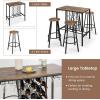 Giantex 5-Piece Dining Table Set for 4, Multifunctional 39.5″ x 23.5″ Bar Table with Glass Holders, Wine Rack, 4 Barstools, Kitchen Table and Chairs Set for Small Space, Pub, Dinette, Living Room