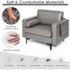 Giantex 97″ Sectional Sofa Couch, 3-Seater Modular Sleeper with USB Ports 3-Hole Socket, Thick Cushion, 2 Bolsters, Armrest Magazine Pocket, Metal Legs, for Living Room Reception Bedroom, Dark Grey(Dark Grey)