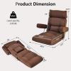 Giantex Adjustable Folding Sofa Chair – Lazy Floor Chair with Infinitely Adjustable Backrest, Extendable Armrest & Seat, Couch Recliner for Meditation, Reading, Gaming Floor Chairs for Adults (Blue)(Brown)