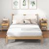 Giantex Bamboo Nightstands Set of 2, Wood Side Tables with Drawer and 2 Storage Shelves, Multifunctional Bedside Tables for Small Spaces, MCM Boho Style End Tables for Bedroom Office, Natural(Set of 2)