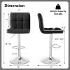 Giantex Bar Stools Set of 1, Modern PU Leather Height Adjustable Barstools with Back, Footrest, Metal Base, Armless Counter Height Swivel Stools for Kitchen Island, Home Bar, Cafe, Pub, Black(Black)