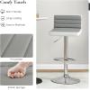 Giantex Bar Stools Set of 2, Adjustable Swivel Bar Dining Chairs with Anti-Slip Metal Base & Footrest, Counter Height Stools, PU Leather Barstools for Kitchen Island, Pub & Cafe, Grey(Grey)