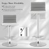 Giantex Bar Stools Set of 2, Adjustable Swivel Bar Dining Chairs with Anti-Slip Metal Base & Footrest, Counter Height Stools, PU Leather Barstools for Kitchen Island, Pub & Cafe, Grey(Grey)