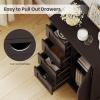 Giantex Bathroom Cabinet, Freestanding Storage Cabinet with 1 Door & 4 Drawers, 3-Level Adjustable Shelf, Anti-toppling System, Modern Storage Organizer for Bathroom, Living Room, Kitchen (Gray)(Brown)