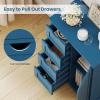 Giantex Bathroom Cabinet, Freestanding Storage Cabinet with 1 Door & 4 Drawers, 3-Level Adjustable Shelf, Anti-toppling System, Modern Storage Organizer for Bathroom, Living Room, Kitchen (Gray)(Blue)