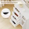 Giantex Bathroom Cabinet, Freestanding Storage Cabinet with 1 Door & 4 Drawers, 3-Level Adjustable Shelf, Anti-toppling System, Modern Storage Organizer for Bathroom, Living Room, Kitchen (Gray)(Off White)