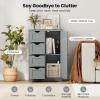 Giantex Bathroom Cabinet, Freestanding Storage Cabinet with 1 Door & 4 Drawers, 3-Level Adjustable Shelf, Anti-toppling System, Modern Storage Organizer for Bathroom, Living Room, Kitchen (Gray)(Grey)