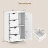 Giantex Bathroom Cabinet, Freestanding Storage Cabinet with 1 Door & 4 Drawers, 3-Level Adjustable Shelf, Anti-toppling System, Modern Storage Organizer for Bathroom, Living Room, Kitchen (Gray)(Off White)