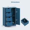 Giantex Bathroom Cabinet, Freestanding Storage Cabinet with 1 Door & 4 Drawers, 3-Level Adjustable Shelf, Anti-toppling System, Modern Storage Organizer for Bathroom, Living Room, Kitchen (Gray)(Blue)