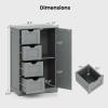 Giantex Bathroom Cabinet, Freestanding Storage Cabinet with 1 Door & 4 Drawers, 3-Level Adjustable Shelf, Anti-toppling System, Modern Storage Organizer for Bathroom, Living Room, Kitchen (Gray)(Grey)