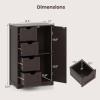 Giantex Bathroom Cabinet, Freestanding Storage Cabinet with 1 Door & 4 Drawers, 3-Level Adjustable Shelf, Anti-toppling System, Modern Storage Organizer for Bathroom, Living Room, Kitchen (Gray)(Brown)