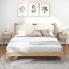 Giantex Boho Rattan Nightstand Set of 2, Mid Century Wood Night Stands with Rattan Weaving Drawer, Bedside Table with Solid Wood Legs, End Side Table for Bedroom Storage, Natural(2)