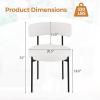 Giantex Boucle Dining Chairs Set of 2, Upholstered Round Kitchen Chair with Curved Backrest & Metal Legs, Modern Armless Side Chair, White Sherpa Accent Chairs for Dining Room(2 Count (Pack of 4))