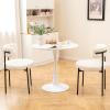 Giantex Boucle Dining Chairs Set of 2, Upholstered Round Kitchen Chair with Curved Backrest & Metal Legs, Modern Armless Side Chair, White Sherpa Accent Chairs for Dining Room(1Count (Pack of 2))