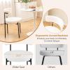 Giantex Boucle Dining Chairs Set of 2, Upholstered Round Kitchen Chair with Curved Backrest & Metal Legs, Modern Armless Side Chair, White Sherpa Accent Chairs for Dining Room(2 Count (Pack of 4))