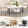 Giantex Boucle Dining Chairs Set of 2, Upholstered Round Kitchen Chair with Curved Backrest & Metal Legs, Modern Armless Side Chair, White Sherpa Accent Chairs for Dining Room(1Count (Pack of 2))