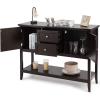 Giantex Buffet Sideboard, Wood Storage Cabinet, Console Table with Storage Shelf, 2 Drawers and Cabinets, Living Room Kitchen Dining Room Furniture, Wood Buffet Server (Coffee Brown)(Coffee Brown)
