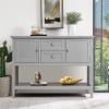Giantex Buffet Sideboard, Wood Storage Cabinet, Console Table with Storage Shelf, 2 Drawers and Cabinets, Living Room Kitchen Dining Room Furniture, Wood Buffet Server (Coffee Brown)(Grey)