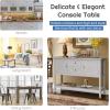 Giantex Buffet Sideboard, Wood Storage Cabinet, Console Table with Storage Shelf, 2 Drawers and Cabinets, Living Room Kitchen Dining Room Furniture, Wood Buffet Server (Coffee Brown)(Grey)