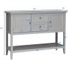 Giantex Buffet Sideboard, Wood Storage Cabinet, Console Table with Storage Shelf, 2 Drawers and Cabinets, Living Room Kitchen Dining Room Furniture, Wood Buffet Server (Coffee Brown)(Grey)