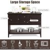 Giantex Buffet Sideboard, Wood Storage Cabinet, Console Table with Storage Shelf, 2 Drawers and Cabinets, Living Room Kitchen Dining Room Furniture, Wood Buffet Server (Coffee Brown)(Coffee Brown)