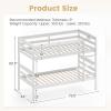 Giantex Bunk Bed Twin Over Twin, Solid Wood Detachable Bed Frame with High Guardrails & Integrated Ladder, Wooden Slatted Bunk Bed for Kids & Teens, No Box Spring Needed, White(White)