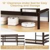 Giantex Bunk Bed Twin Over Twin, Solid Wood Detachable Bed Frame with High Guardrails & Integrated Ladder, Wooden Slatted Bunk Bed for Kids & Teens, No Box Spring Needed, White(Espresso)