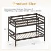 Giantex Bunk Bed Twin Over Twin, Solid Wood Detachable Bed Frame with High Guardrails & Integrated Ladder, Wooden Slatted Bunk Bed for Kids & Teens, No Box Spring Needed, White(Espresso)