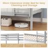 Giantex Bunk Bed Twin Over Twin, Solid Wood Detachable Bed Frame with High Guardrails & Integrated Ladder, Wooden Slatted Bunk Bed for Kids & Teens, No Box Spring Needed, White(Grey)