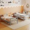 Giantex Bunk Bed Twin Over Twin, Solid Wood Detachable Bed Frame with High Guardrails & Integrated Ladder, Wooden Slatted Bunk Bed for Kids & Teens, No Box Spring Needed, White(Grey)