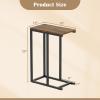 Giantex C Shaped End Table, Small Side Table for Sofa, Couch Table That Slide Under with Metal Frame, Industrial TV Tray Tables for Small Spaces, Living Room Bedroom, Rustic Brown(Rustic Brown)