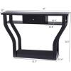 Giantex Console Hall Table for Entryway Small Space Sofa Side Table with Storage Drawer and Shelf Home Office Living Room Furniture Narrow Accent Hall Table (Black)