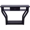 Giantex Console Hall Table for Entryway Small Space Sofa Side Table with Storage Drawer and Shelf Home Office Living Room Furniture Narrow Accent Hall Table (Black)