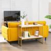 Giantex Console Table 2 Tier Narrow Entryway Table with Shelf, Faux Marble Tabletop and Metal Frame, Freestanding Skinny Sofa Side Table for Hallway, Dining Room, Living Room Foyer Tables (Gold)
