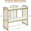 Giantex Console Table 2 Tier Narrow Entryway Table with Shelf, Faux Marble Tabletop and Metal Frame, Freestanding Skinny Sofa Side Table for Hallway, Dining Room, Living Room Foyer Tables (Gold)