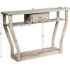 Giantex Console Table Easy Assembly Entryway Table W/Storage Drawer and Bottom Shelf, Mufti-Functional Home Furniture for Hallway, Living Room, Bedroom, Office 47 Inch Accent Hall Table (Gray Wash)(Gray Wash)