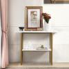 Giantex Console Table Sofa Table – 48” Faux Marble Entryway Table, 2-Tier Narrow Couch Side Table with Anti-Toppling Kit, Long Buffet Table for Kitchen, Living Room, Dining Room Hallway Entry Table