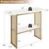 Giantex Console Table Sofa Table – 48” Faux Marble Entryway Table, 2-Tier Narrow Couch Side Table with Anti-Toppling Kit, Long Buffet Table for Kitchen, Living Room, Dining Room Hallway Entry Table
