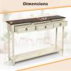 Giantex Console Table with 3 Storage Drawers – Entry Table, Rustic Farmhouse Entryway Table with Open Storage Shelf, Solid Wood Legs, Long Sofa Table for Living Room, Hallway, Narrow Console Table