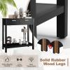 Giantex Console Table with Drawers, Entry Table, Narrow Sofa Table with Open Storage Shelf, Wood Legs, Foyer Table, Entryway Table for Office, Living Room, Hallway, Couch Table (White)(Black)