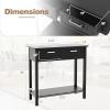 Giantex Console Table with Drawers, Entry Table, Narrow Sofa Table with Open Storage Shelf, Wood Legs, Foyer Table, Entryway Table for Office, Living Room, Hallway, Couch Table (White)(Black)
